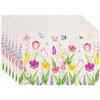 Spring & Summer Floral Linen Placemats – Heat-Resistant Fabric Table Mats for Home & Restaurant