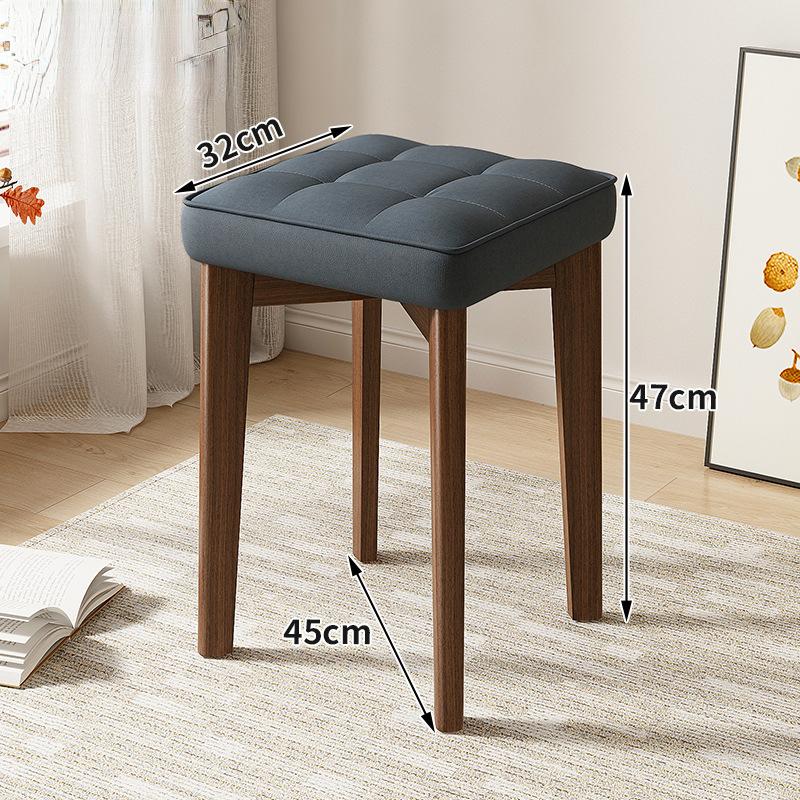 Solid Wood Stool Can Be Stacked Modern Minimalist Household Square Stool Dining Table Chair Small Bench Net Red Round Stool