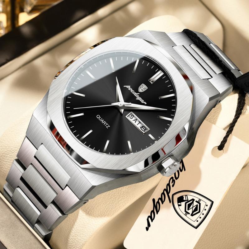 

Brand Fashion Male Watch Waterproof Luminous Stainless Steel Watches For Men Date Week Quartz Casual Men s Clock Reloj