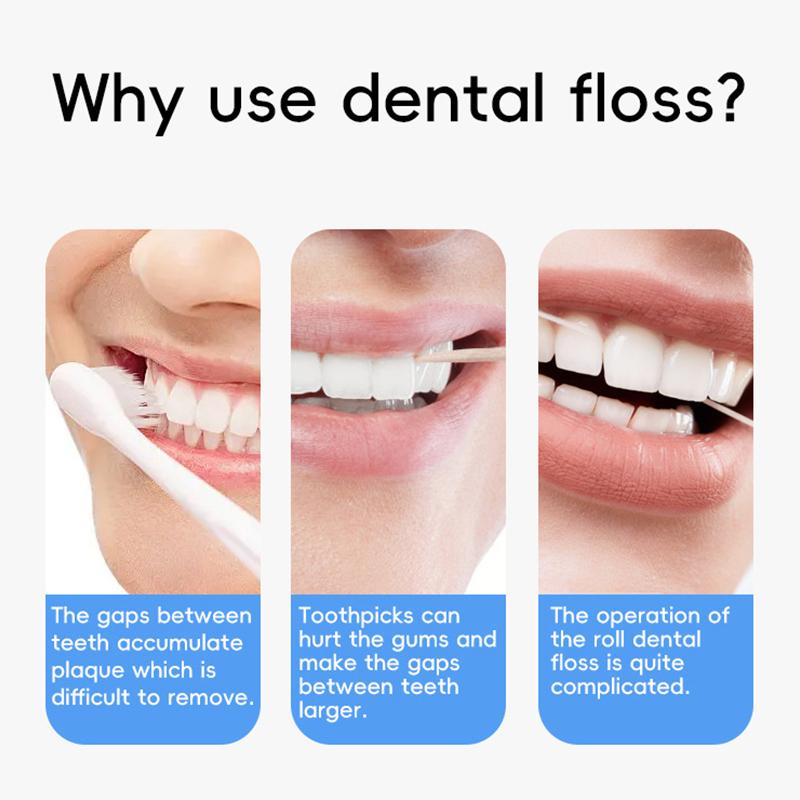 2-In-1 Multifunctional Dental Floss Stick High Elasticity Dental Floss Comfortable Soft Silicone Interdental Brush Oral Care