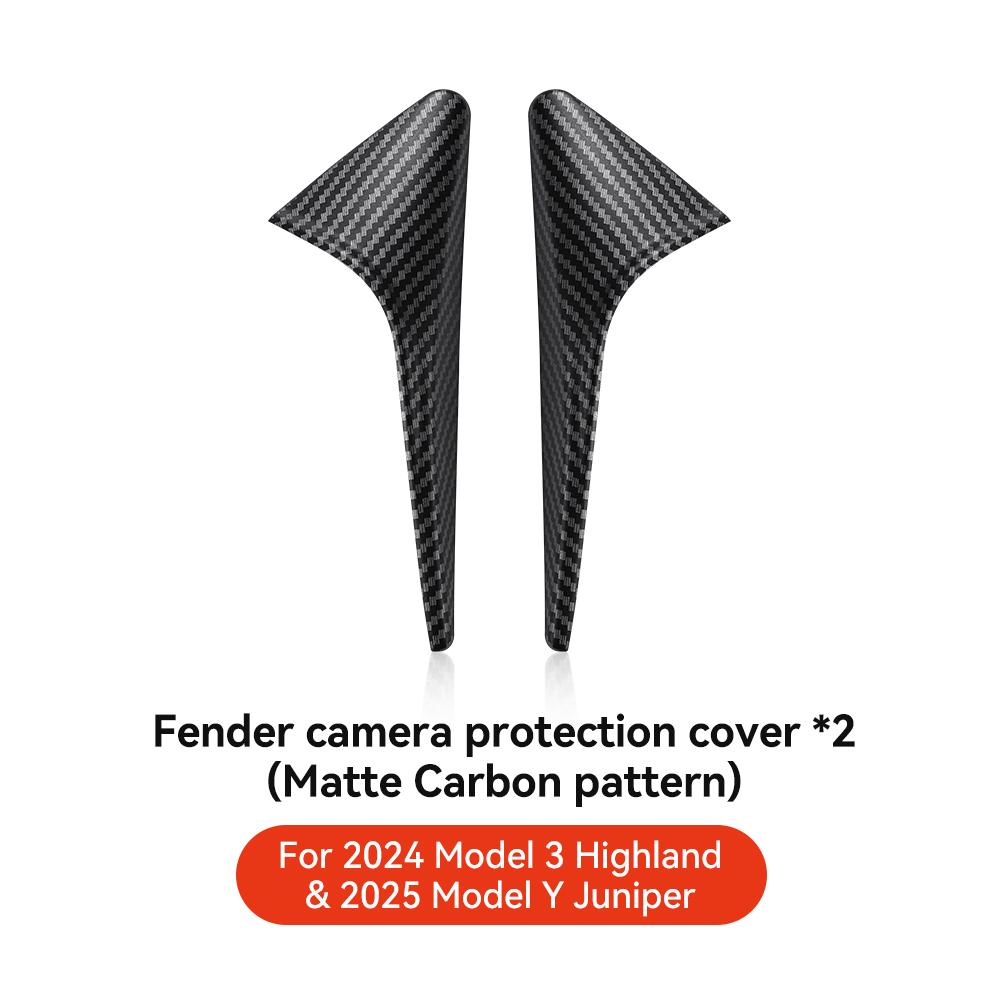 YZ Turn Signal Camera Trim Cover forTesla Model3Y 2025 2025 Accessories Side Leaf Board Protector ABS Matte Carbon Fiber Pattern