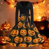 Women's Halloween Print V-Neck Vintage Dress - Casual Fashion for Party, Daily Wear and Photo Shoots