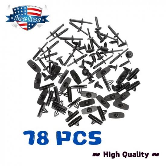 Full Fender Flare Hardware Clip Mounting Kit 78PCS for Jeep Wrangler JK Sahara