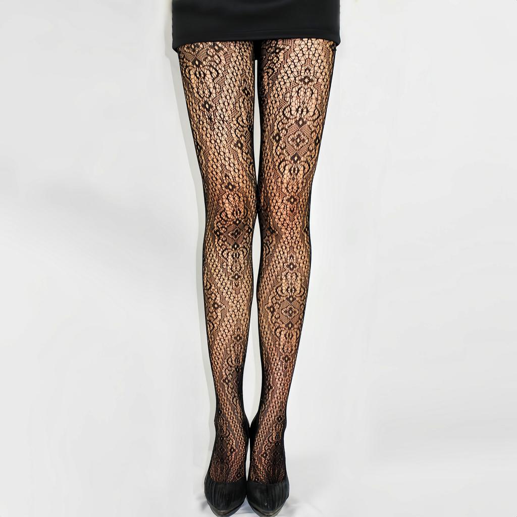 1 Stück Jacquard Rosenblumen Fischernetz Strümpfe Sexy Strumpf Nahtlose Strumpfhose Damen Strumpfhosen Mädchen Körper