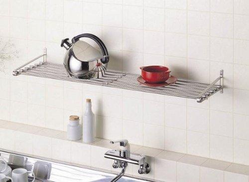 Ikenaga Iron Works AV-90 Stainless Steel Pipe Shelf Kitchen Rack, 90cm, Made in Japan