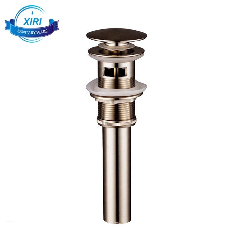 Wholesale Brass Nickel Brushed Pop up Drains Bathroom Vanity Bottle Trap Sink Drainer for Basin Brass