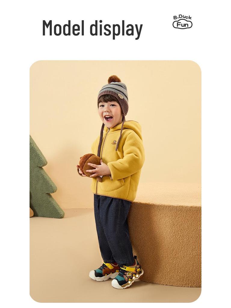Gelbe Ente Leuchtende Schuhe - Winter 2025 Weiche Sohle, Mit Fleece Gefüttert, Doppelt Baumwolle Sportschuhe für Jungen & Mädchen