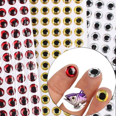Fiskeredskap Ögonboll Holografiska 3 mm 4 mm 5 mm 6 mm Simulering Konstgjorda Fiskögon DIY Ögon 3D Fiskögon Fiskedrag Ögon