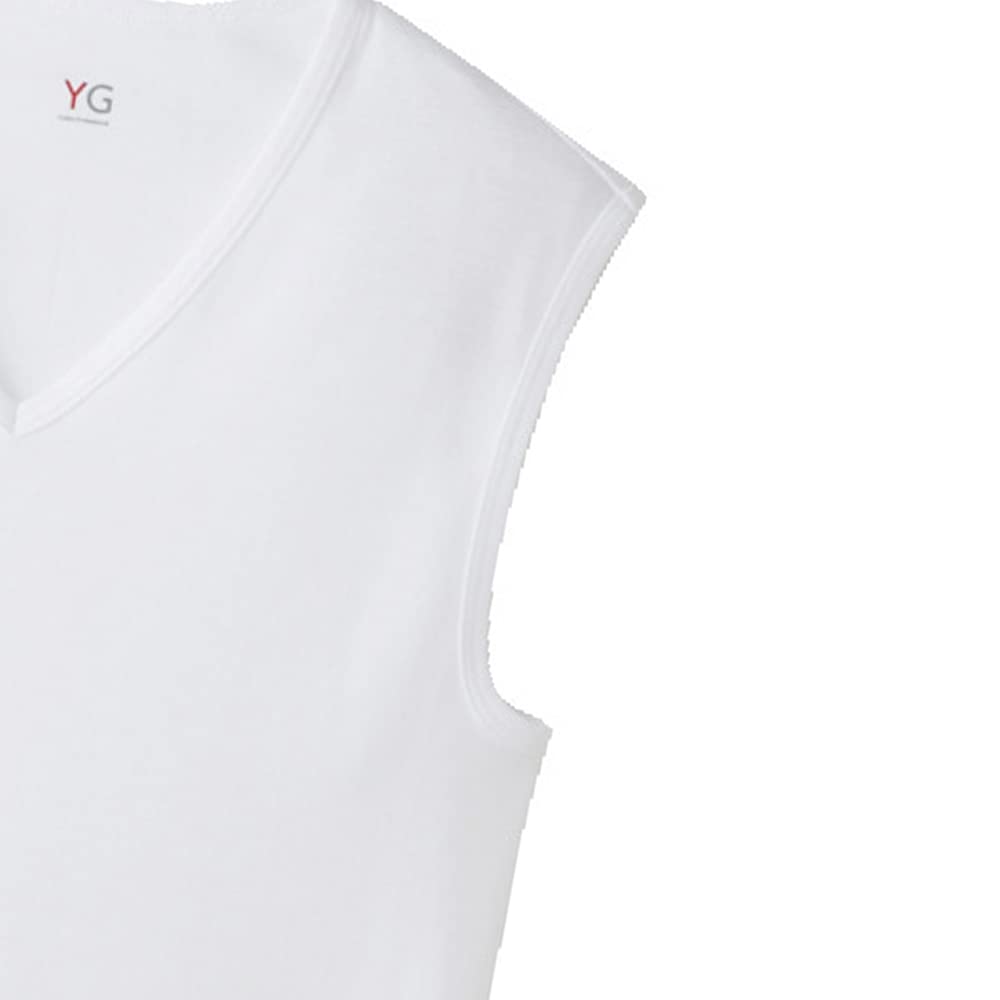 Gunze Sleeveless Size YV0018V Men's V-Neck Shirt, 2-Pack, White, 100% Cotton, 3L,