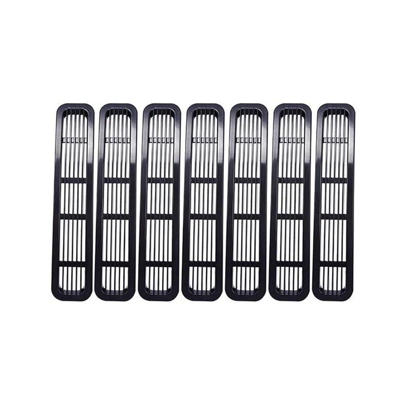 Car Front Insert Grille Cover With Net Trim Decoration Stickers for Jeep Wrangler TJ 1997-2006 Racing Grill