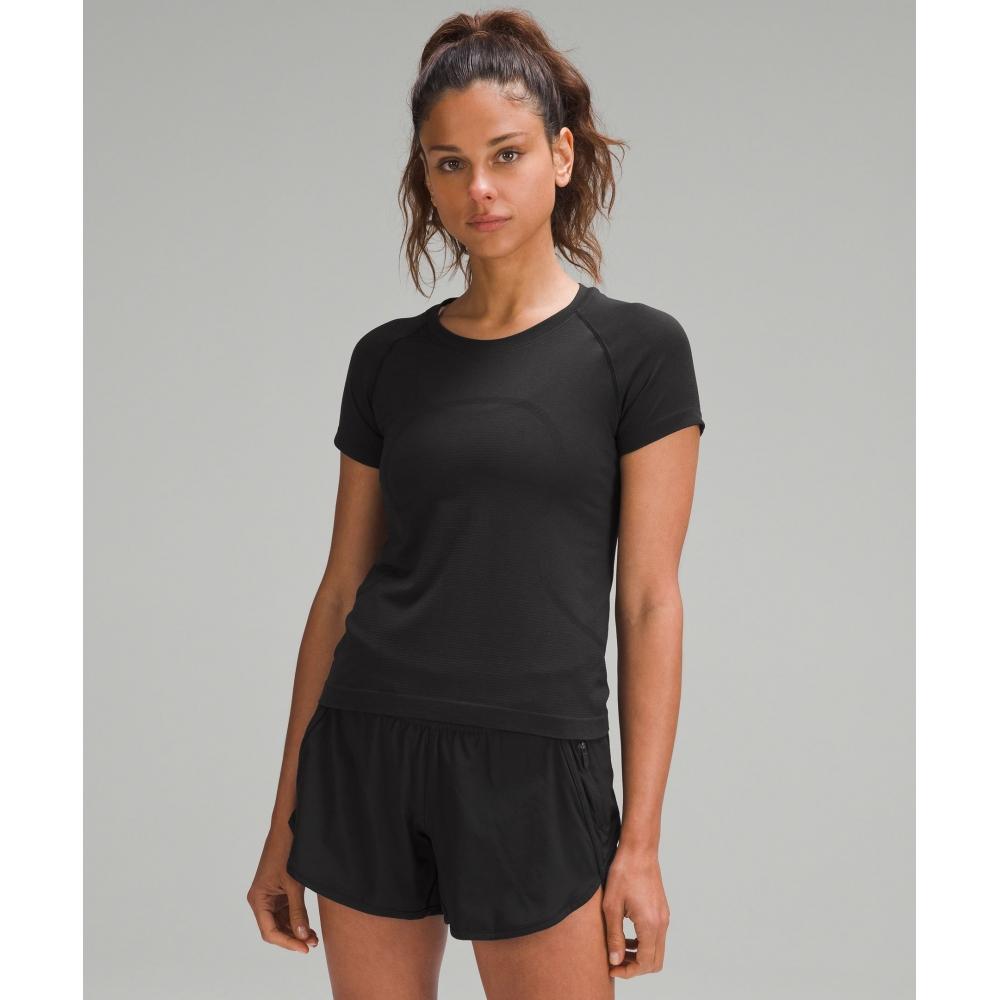 

Lululemon Swiftly Tech Short Sleeve Shirt 2.0 Waist Length Black Black 0