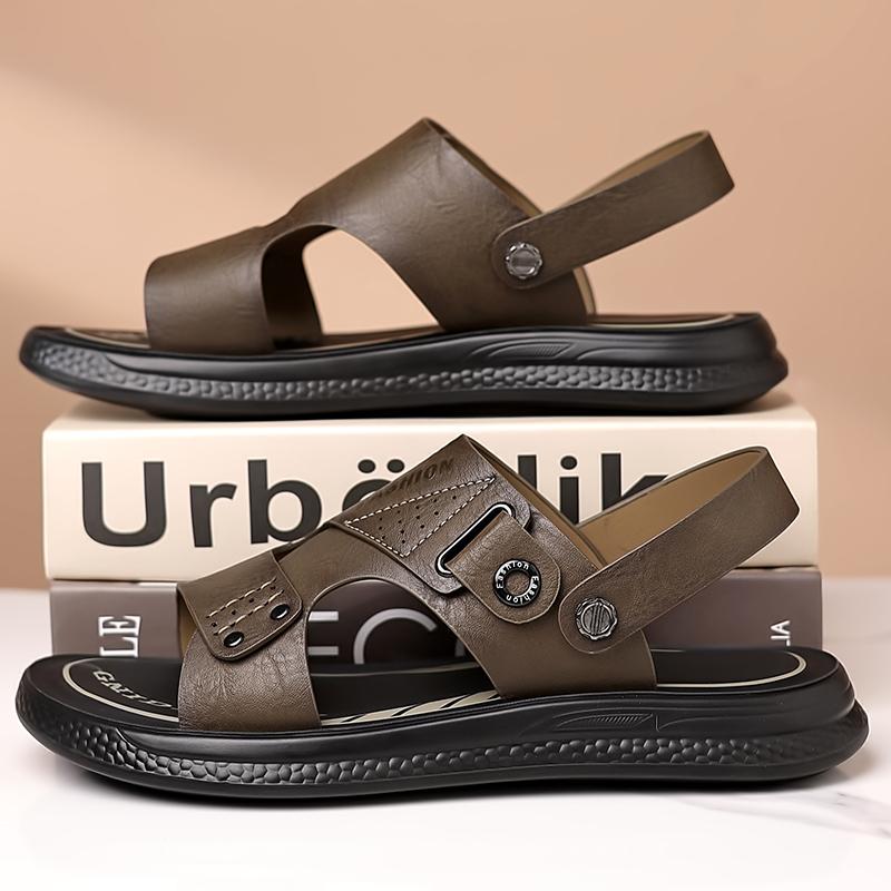 Mode Leder Anti-Rutsch Strand Freizeit Ballerinas Lässig Weicher Boden Zwei-Wege Halbschlappen Handgefertigte Luxus Sandalen Sommer 2025 Neue Herren Sandalen