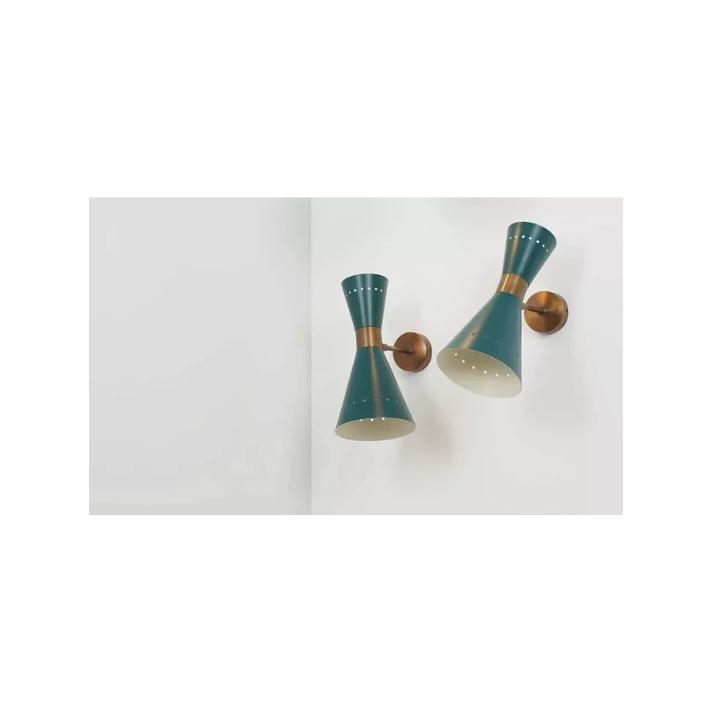 1950's Style Brass Wall Sconce Light Diabolo Italian Wall Lights Wall Fixture