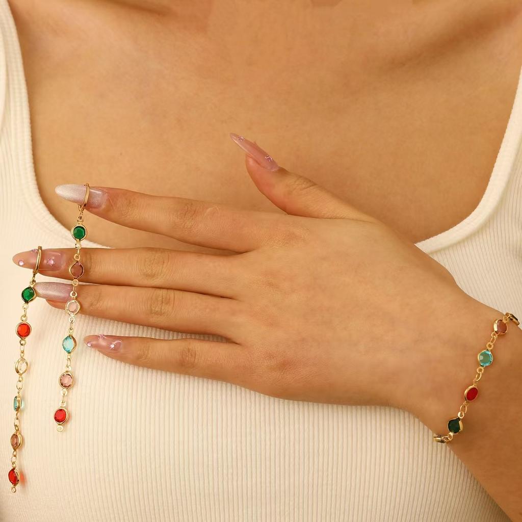 Niche Ethnic Style Necklace Small Fresh Love Glass Diamond Beaded Necklace Ins Holiday Style Summer Sweet Necklace