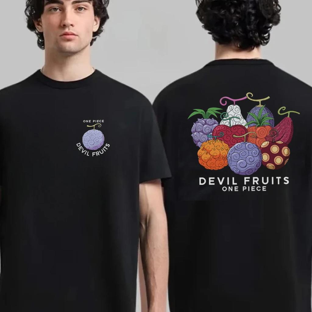 Devil Fruit One Piece Monkey Luffy T Shirt Men Women's Kids Anime T-shirt Cotton Short Sleeve Tee Summer Clothing Oversized Tops