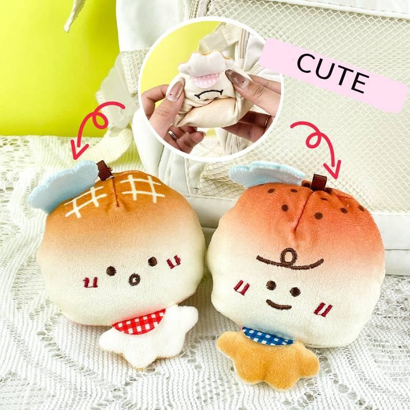 Flip Bread Doll Plush Toy Soft Fill Keychain Backpack Decorative Gift Pendant