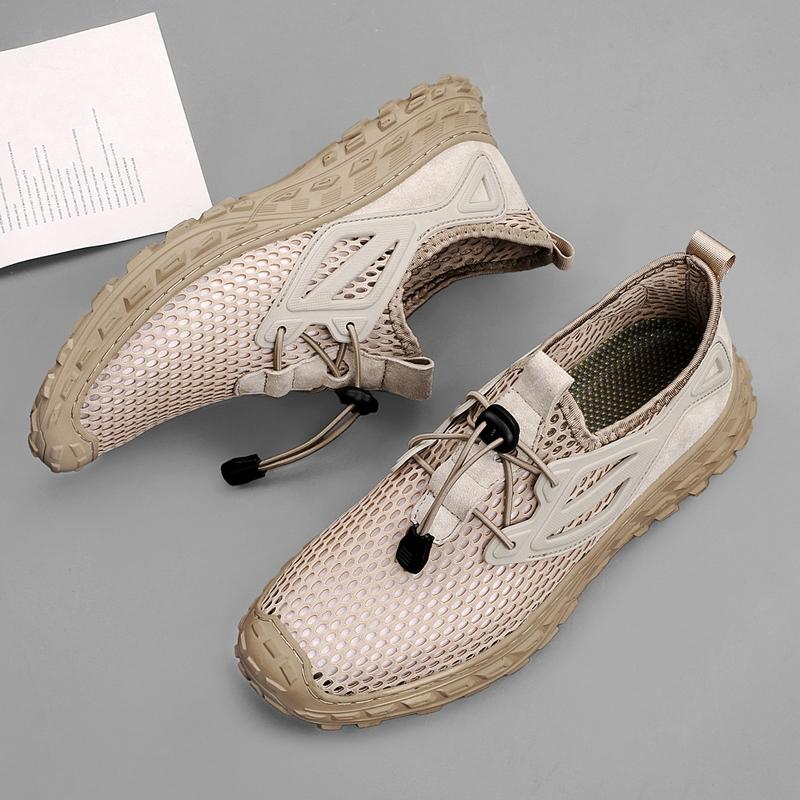 Herren Wanderschuhe Schwarz Grau Autofahrerschuhe Freizeit zum Hineinschlüpfen Sommer Netz Outdoor Wanderschuhe Übergröße 45 46 47