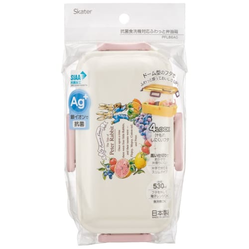 Skater 530ml Single-Tier Lunch Box, Made in Japan, for Women, with a 4-Point Lock for Leak-Resistant Storage, Dishwasher and Microwave Safe, Peter Rab