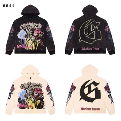 Godspeed European & American Rock Streetwear Retro Distressed Print Hoodie