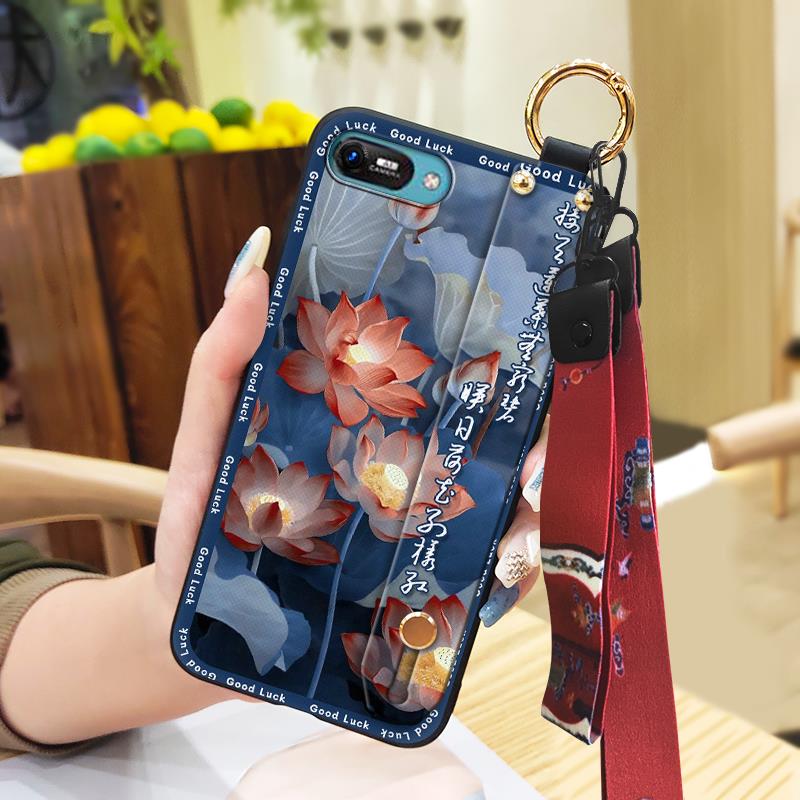 Elderly lady Kickstand Phone Case For Itel A25/A35/A25 Pro Lanyard Anti-knock Silicone Fashion Anti-dust Wristband Ring