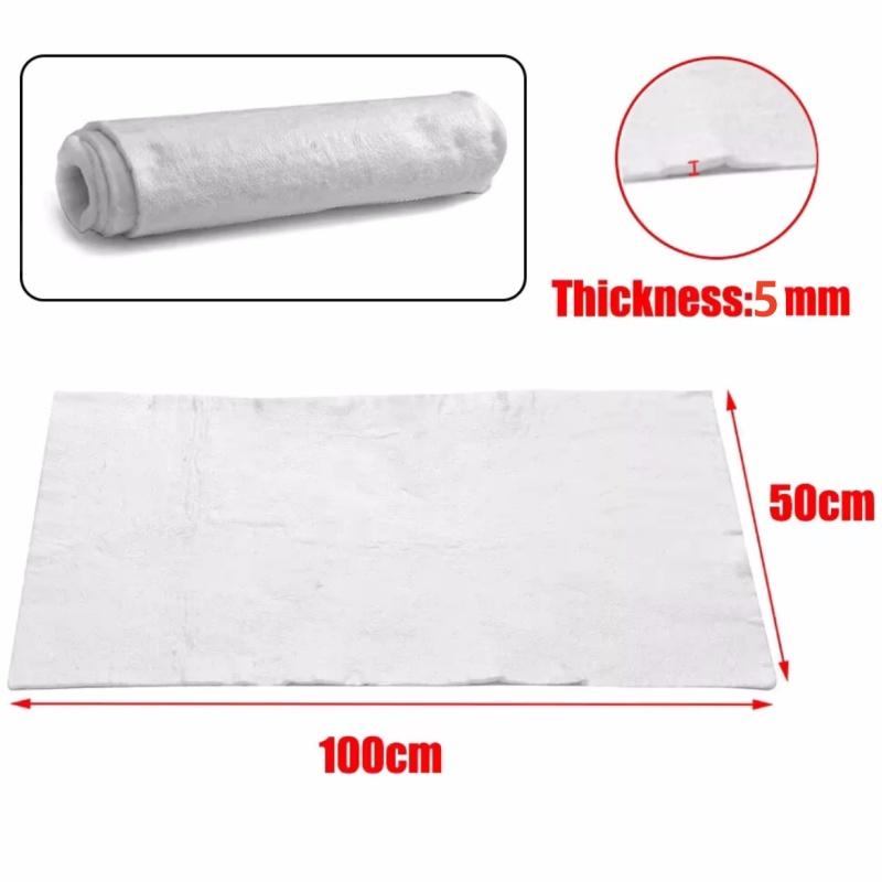 

100см*50см 5мм Мотоциклетная выхлопная труба Глушитель Хлопок Стекловолокно Иглопробивной войлок Наполнитель для глушителя из стекловолокна Упаковка Мотоциклетные инструменты Multi-piece белый