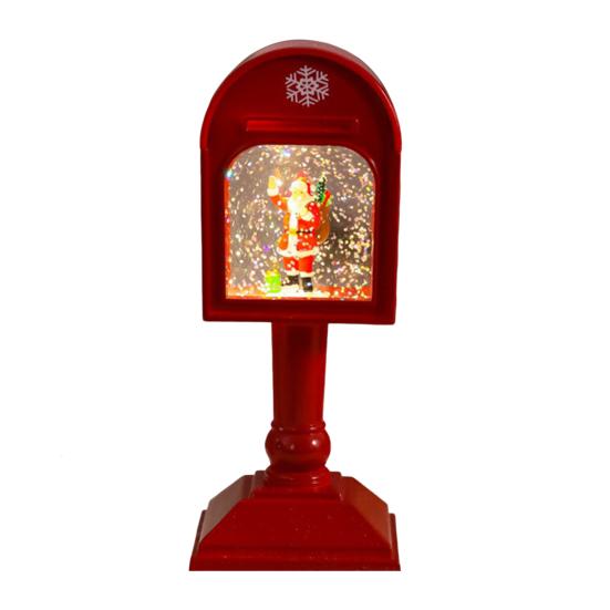 Christmas Wind Light USB/Battery Powered Mailbox Design Lamp Retro Sequin Glass Ball Santa Claus Snowflake Table Lamp Xmas Decor