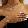 Elegant Bridal Necklace Earrings Bracelet Three Sets New Simple Trend Claw Chain Jewelry Set Women