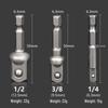 Hex Shank Power Extension and Drill Adapter: 1/4, 3/8, 1/2 Square Impact Wrench Conversion Rod