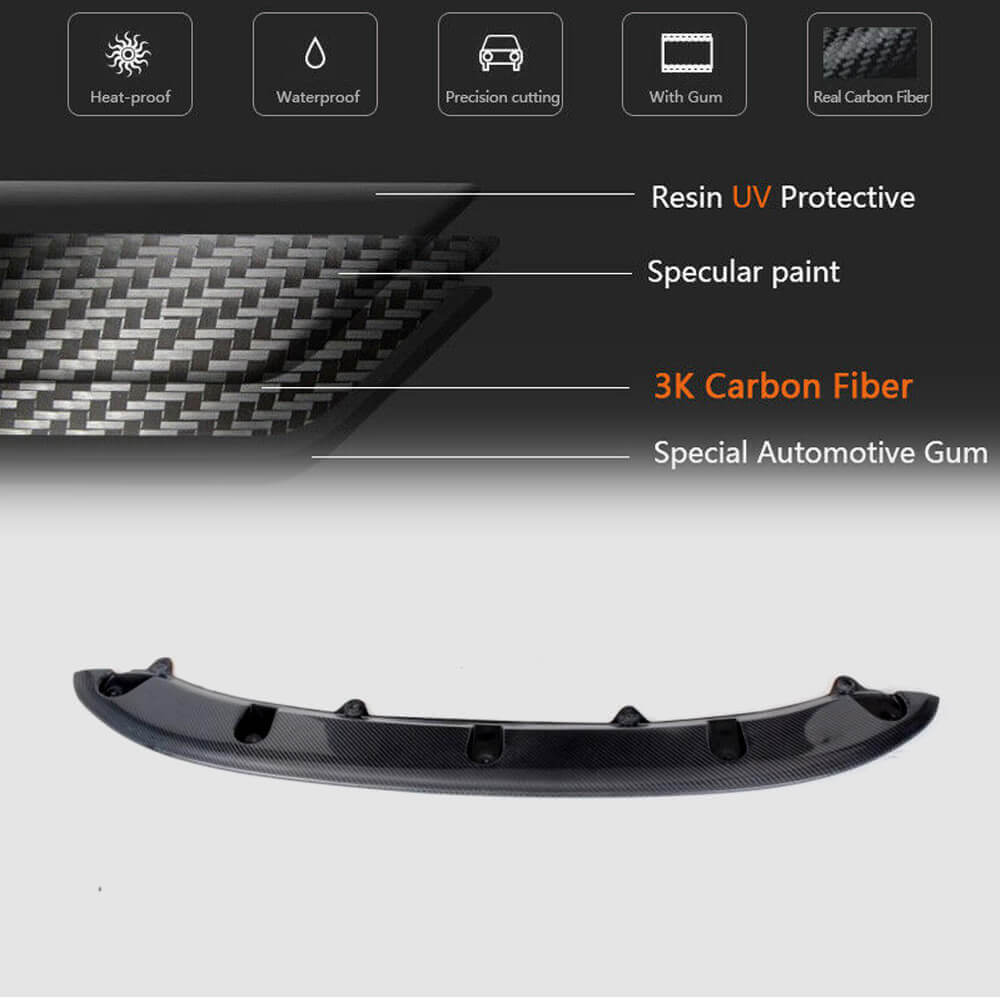 Prelungire bară față Lip V3 (pentru GTI HB 2010-2013, Carbon) pentru Volkswagen Golf 6