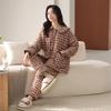 Woven Pure Cotton Padded Pajamas Women'S Winter Three-Layer Thickened And Velvet Winter Loungewear Warm Suit