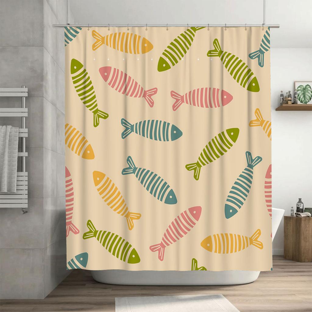 Colorful Fish Shower Curtain Waterproof Fabric Home Decor Bathroom Decoration Multicolored 180x180cm (Item #62345)**