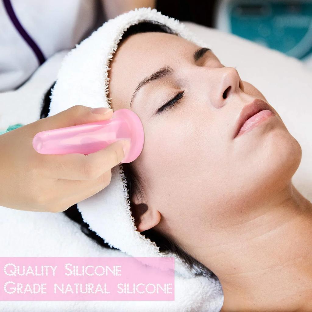 7PCS Natural Silicone Cupping Massage Cup for Body Fac Neck Eye Massage Vacuum Tank Body Facial Care Anti-aging Beauty Tools