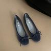 Fashion Bailamos Brand New Women Velvet Flats Fashion Round Toe Shallow Mary Jane Shoes Soft Casual Ballet Shoes Slingback Shoes Muje