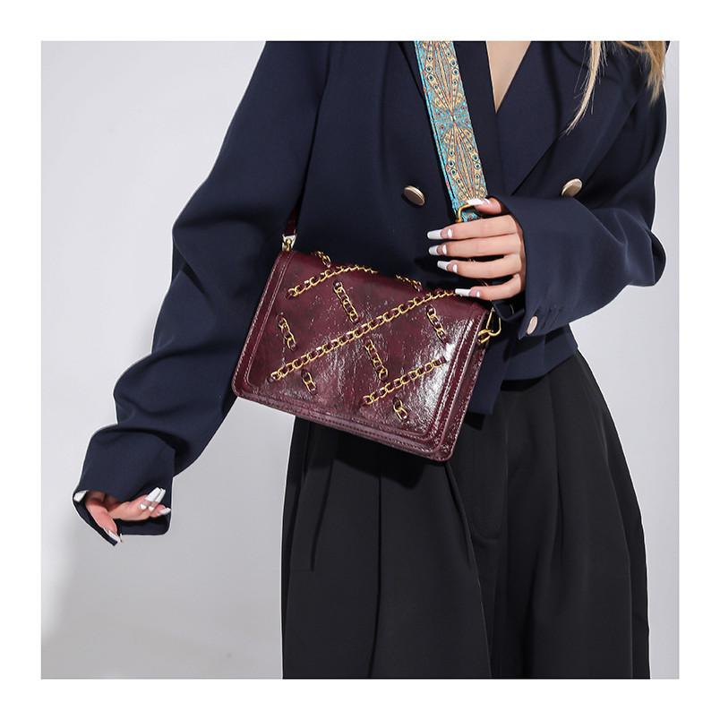 IELGY Simple Fashionable All-Match Bag Korean Version Popular Diamond Chain Shoulder Messenger Bag