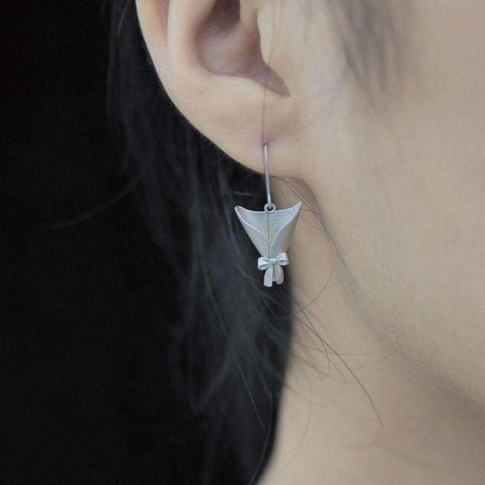 Kreative Vasen-Anhänger-Ohrringe Einfache Schleifen-Ohrringe Leichte Blumen-Einsteck-Ohrringe Hochzeit