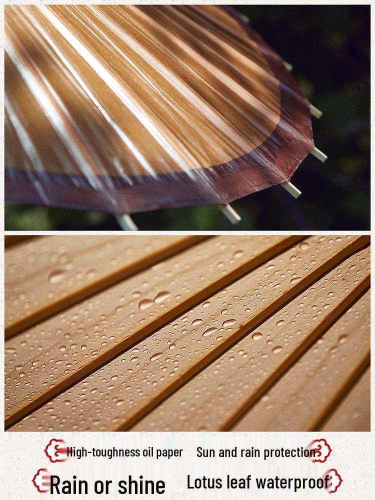 Handmade Jiangnan Oiled Paper Umbrella: Rainproof Tung Oil Umbrella for Hanfu & Cheongsam Decor