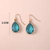 Huajie Blue Crystal Water Drop Women's Fashion Korean Style Ear Hook Earrings