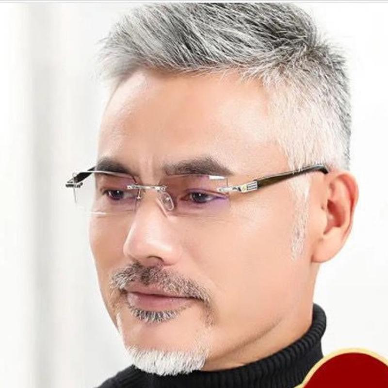Latest Anti Blue Light Glasses Business Reading Glasses Rimless Presbyopic Eyeglasses for Women Men Reader Eyewear