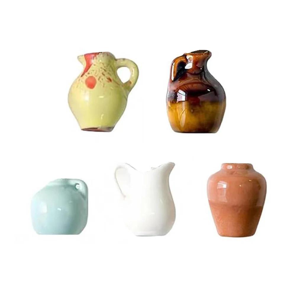 8pcs Cute Ceramic Vase Fridge Magnets 3D Refrigerator Magnets Decoration for Kitchen Office Whiteboard