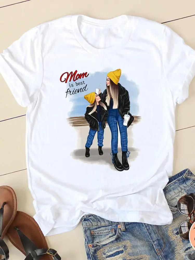 Summer Tshirts Clothing Short Sleeve Tee Clothes Fashion Sweet Love Mom Casual Ladies Print Women Female Oversized Graphic Tee