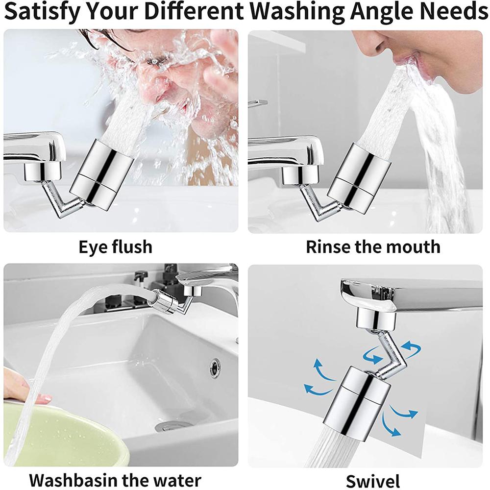 1-10PCS 720° Rotating Kitchen Faucet Aerator Universal Anti Splash Spray Nozzle Extender Adapter Water Saving Diverter