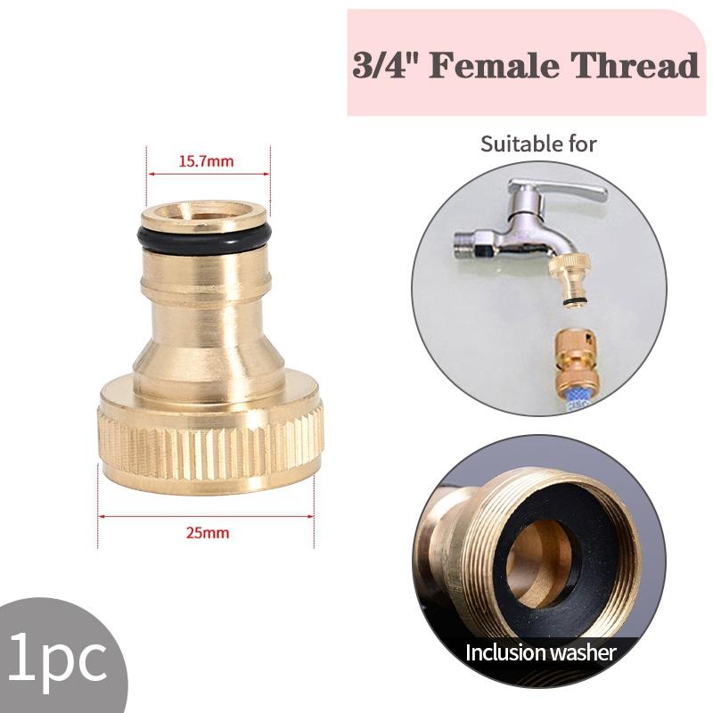 Thread Tap Quick Connector Brass 1/2" 3/4“ 1" Male Female Copper Hose Coupling Adapter Garden Tubing Repair Watering Gun System