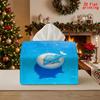 2D Flat 1pc, Tissue Box. Dolphin Pool Pattern Napkin Dispenser, Reusable, Daily Desktop Tissue Organizer, Suitable for Kitchen Living Room Bedroom Bat
