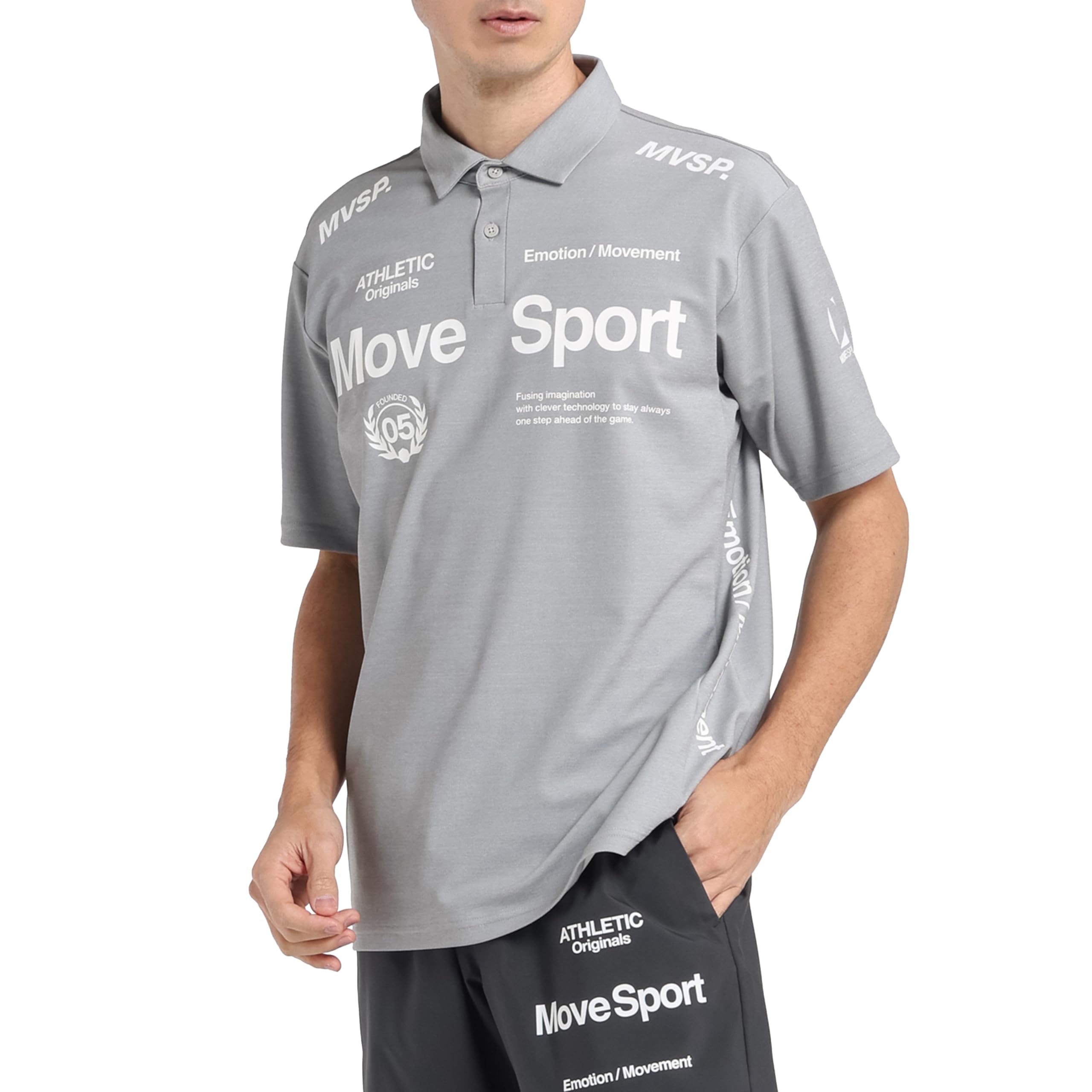 

Move Sports SUNSCREEN Mini Pique Authentic Logo Polo Shirt ST5SHS00M_GY01_L
