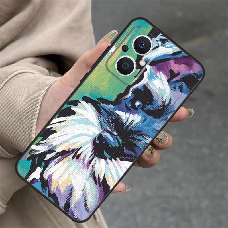 Lovely Dogs Schnauzer Case For OPPO Reno 14 10 11 12 13 Pro 11F 12F 13F 14F 7 8 Lite OPPO Find X9 X8 X5 Pro Cover