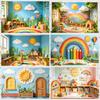 Cartoon Rainbow Sun Water Pen Kindergarten Classroom Decoration Background Activity Layout Props Background Photo Studio Props