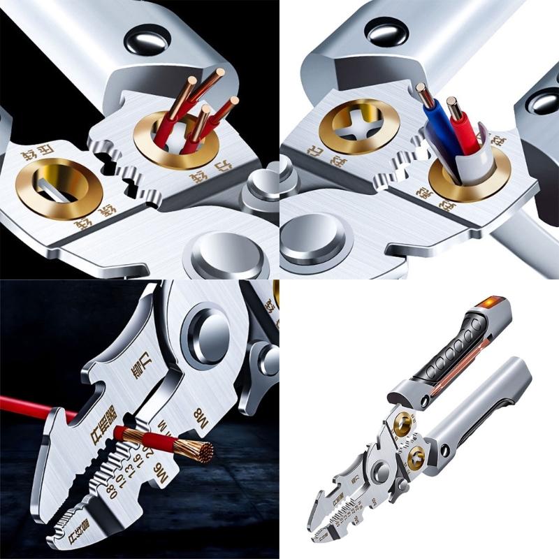 21 In 1 Wire Stripper Wire Stripping Tool with Voltage Tester Cable Cutter with Plier Crimper Splitting Wire Stripper