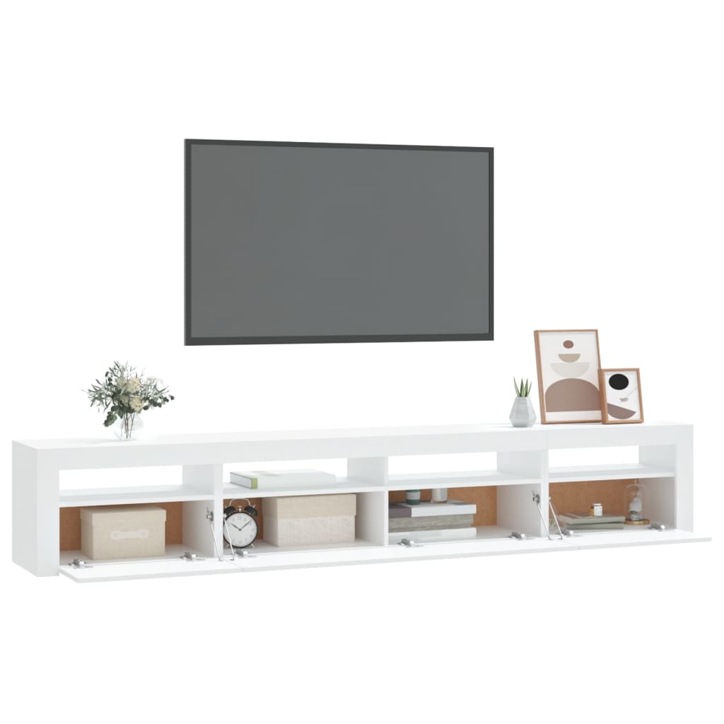 Vidaxl TV Cabinet with LED Lighting, White, 240X35X40 Cm
