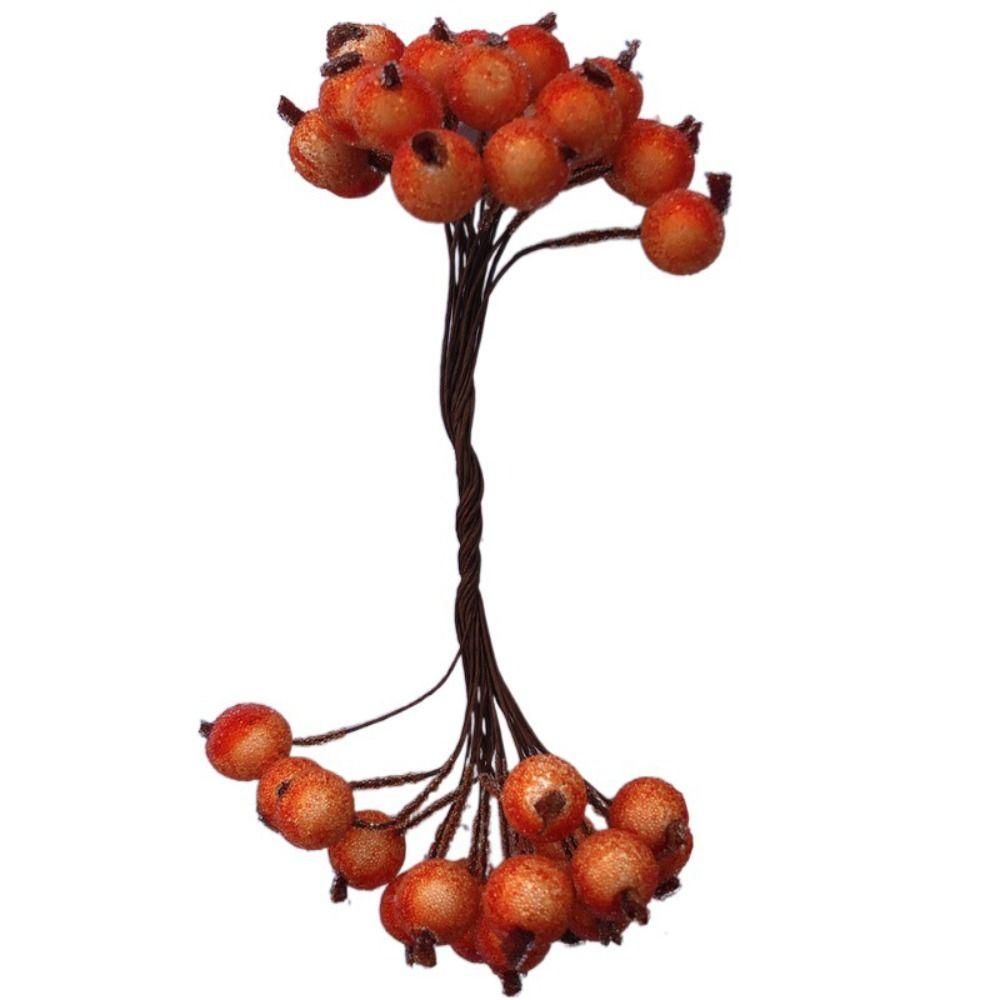 

5 Пучков Гибкие Ягоды Букет Тычинки Проволока Цветочный Стебель Мини Искусственные Фрукты Свадьба оранжевый