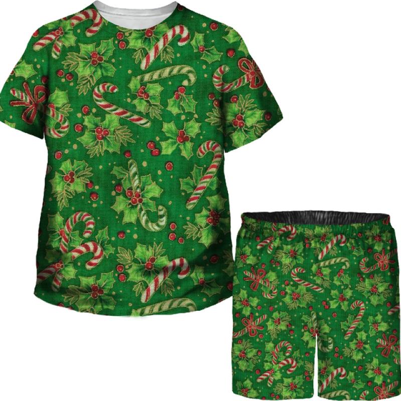 

Забавные рождественские футболки и шорты для мальчиков и девочек, рождественские футболки/костюмы с 3D принтом Санта-Клауса, детский комплект одежды для праздника, вечеринки и отпуска 160